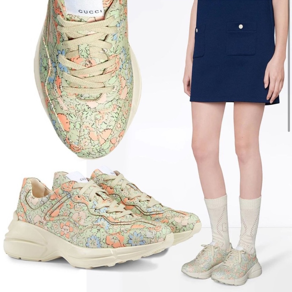 Gucci Women's Rhyton Liberty London Sneakers in size 37.5 / 7.5